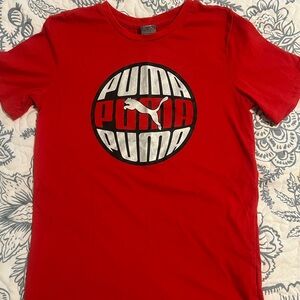 Puma Red Short Sleeve Kids Tee